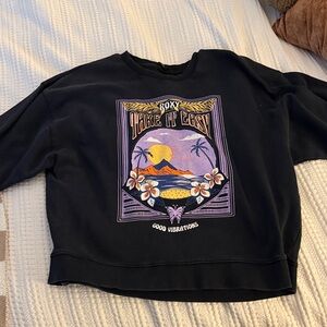 Roxy Black Sweatshirt with Vibrant Graphic